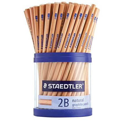 STAEDTLER 130 NATURAL GRAPHITE PENCILS 2B CUP 100