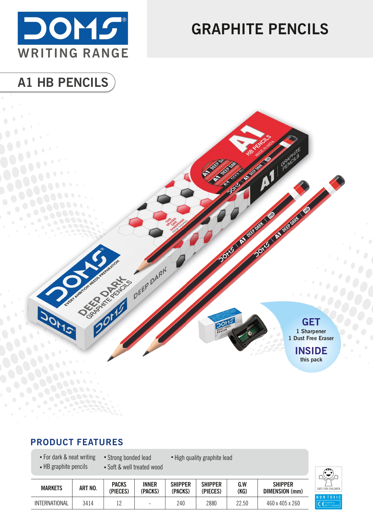 A1 DEEP HB HEXAGONAL PENCIL SINGLE