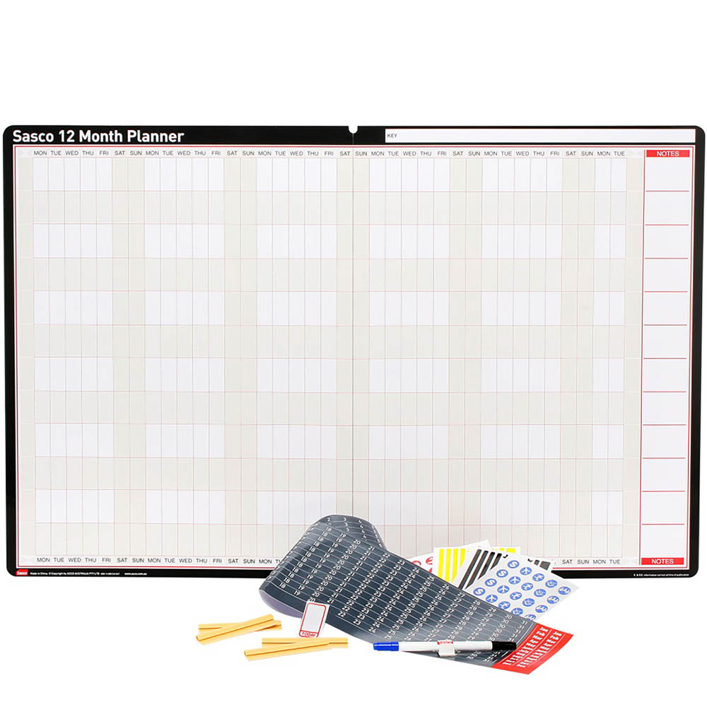 sasco wall planner 12 month undated