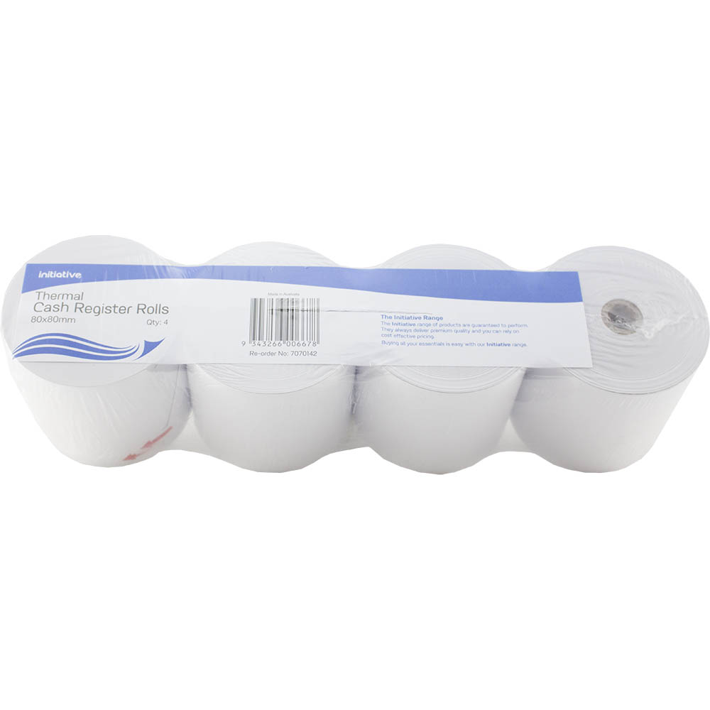 INITIATIVE CASH REGISTER THERMAL EFTPOS ROLL 80 X 80 X 115MM PACK 4