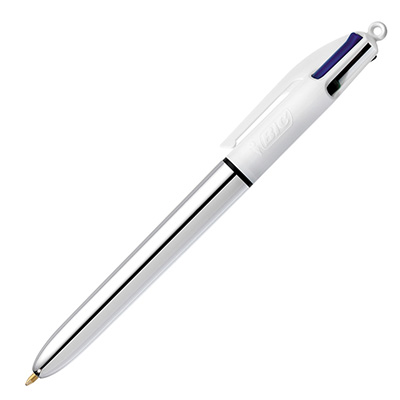 BIC PEN 4 COLOUR SHINE RETRACTABLE MEDIUM SILVER
