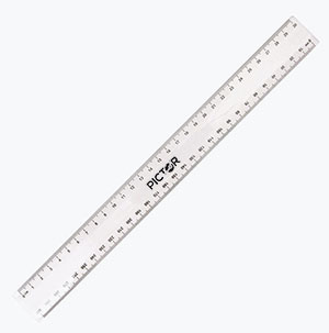 PICTOR RULER 30CM METRIC CLEAR