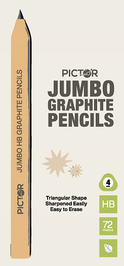 PICTOR PREMIUM GRAPHITE NATURAL JUMBO TRIANGULAR PENCIL HB