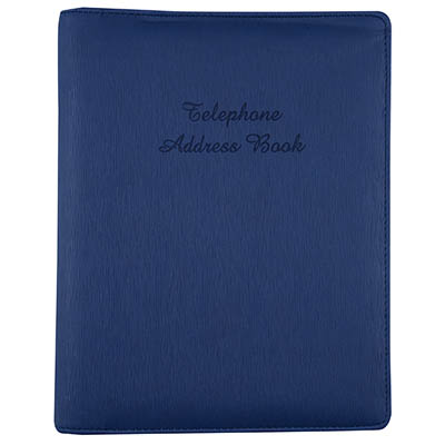 cumberland address book pu cover 6 ring with a z tabs 210 x 148mm navy
