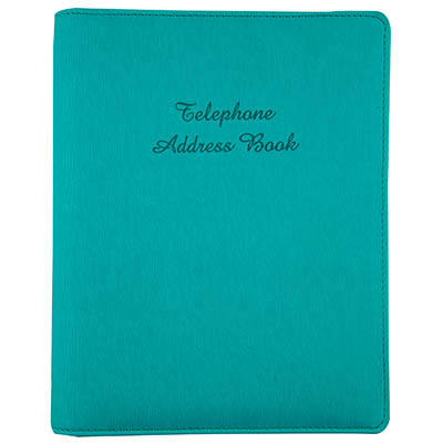 cumberland address book pu cover 6 ring with a z tabs 210 x 148mm teal