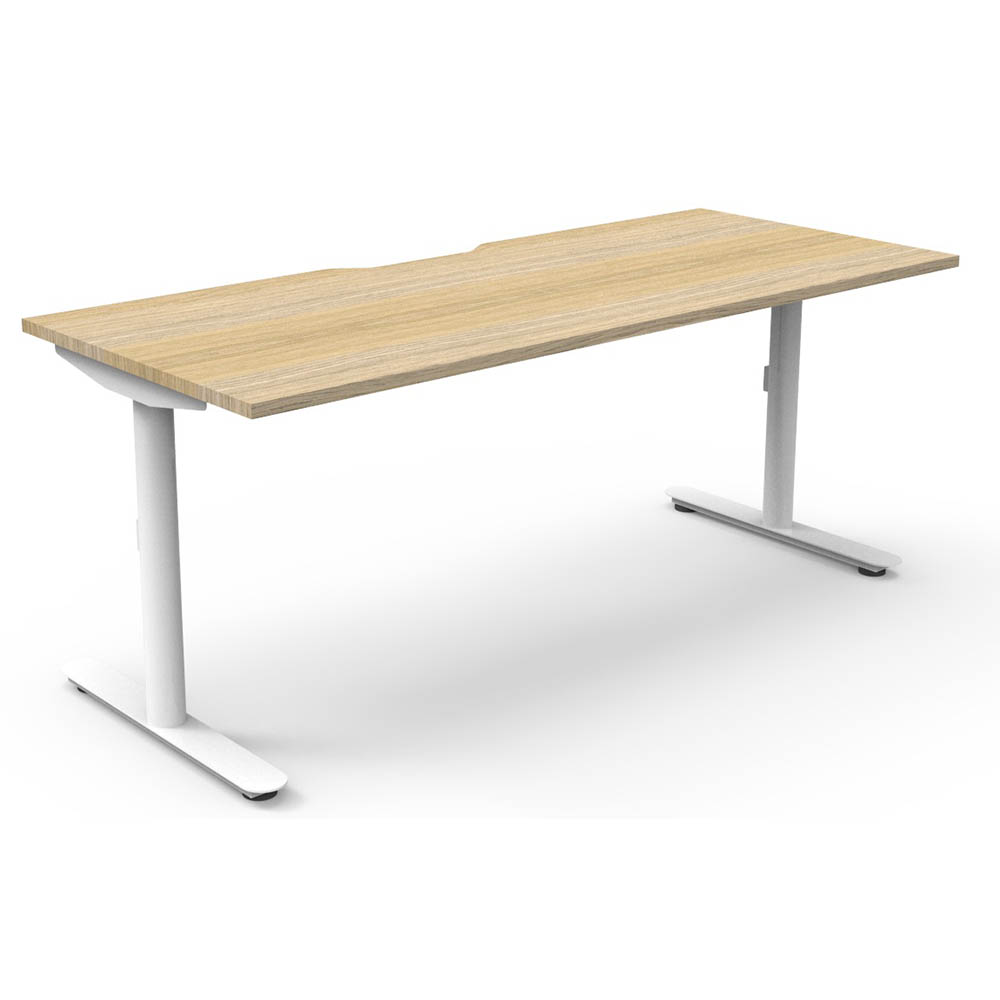 RAPIDLINE HALO STATIC SINGLE SIDED WORKSTATION 1800 X 750MM NATURAL OAKWHITE