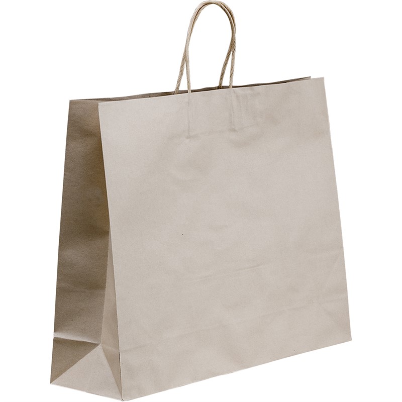 HUHTAMAKI FUTURE FRIENDLY PAPER BAG TWISTED HANDLE 400 X 450MM BROWN PACK 50