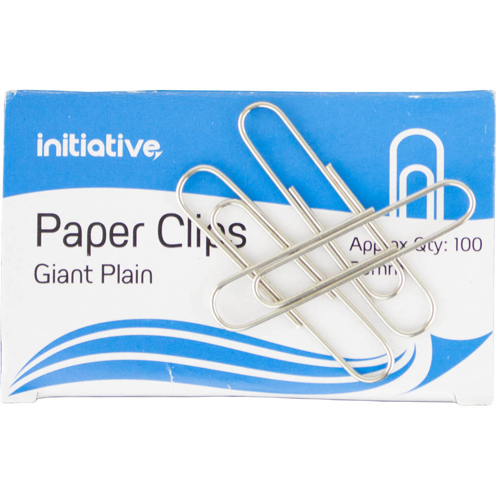 INITIATIVE PAPER CLIP GIANT PLAIN 50MM PACK 100