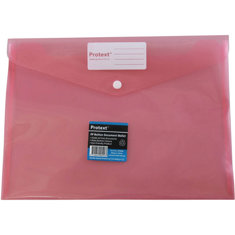 DOCUMENT WALLET A4 BUTTON RED