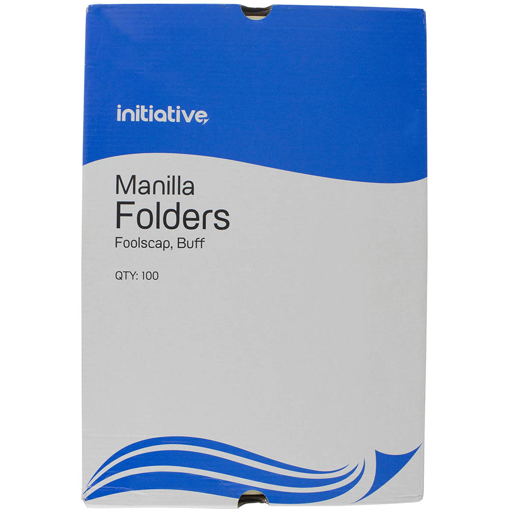 INITIATIVE MANILLA FOLDERS FOOLSCAP BUFF BOX 100