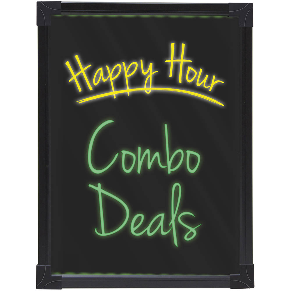 QUARTET LED WRITING BOARD ALUMINIUM FRAME 440 X 330MM BLACK