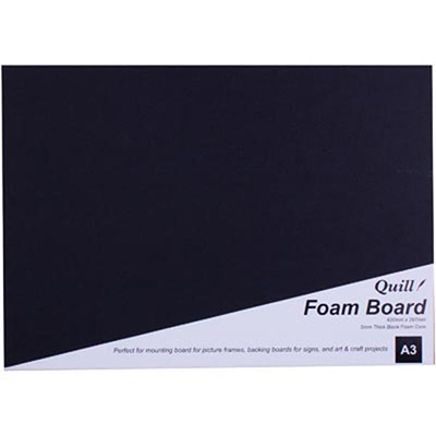 QUILL FOAM BOARD 5MM A3 BLACK