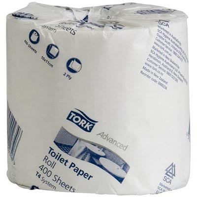 TORK ADVANCED TOILET ROLL 2 PLY 400 SHEET