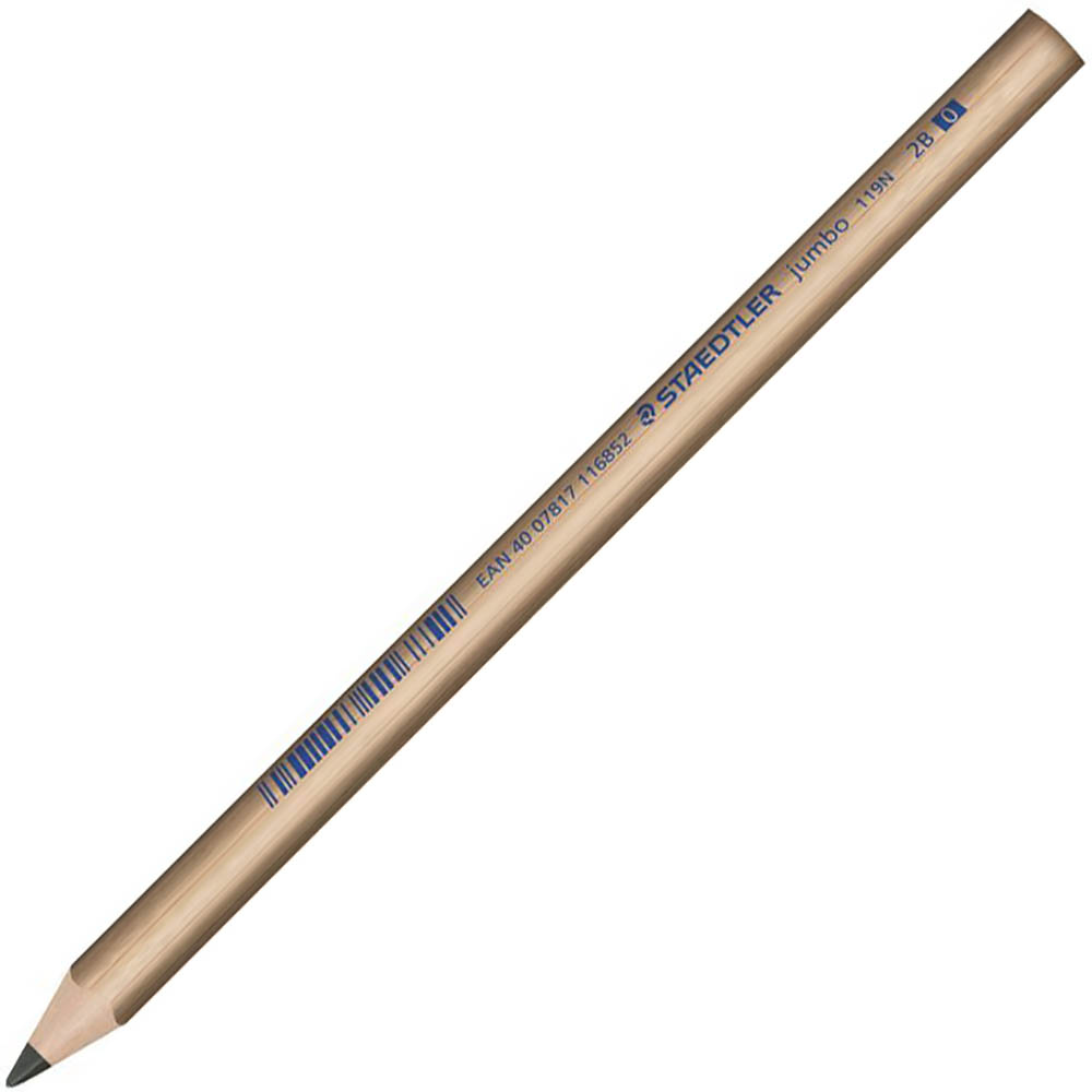 STAEDTLER 119 NATURAL JUMBO TRIANGULAR PENCIL 2B PACK 12
