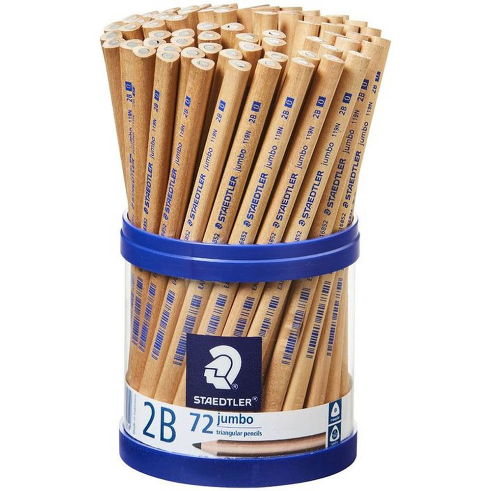 STAEDTLER PENCIL NATURAL JUMBO TRIANGULAR 2B