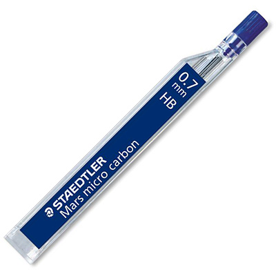STAEDTLER 250 MARS MICRO CARBON MECHANICAL PENCIL LEAD REFILL HB 07MM TUBE 12