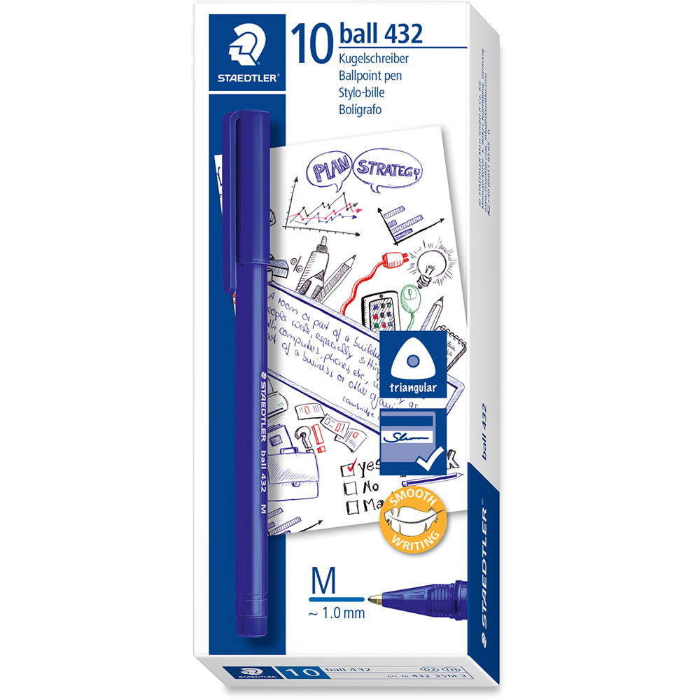 STAEDTLER PEN 432 STICK ICE MEDIUM BLUE