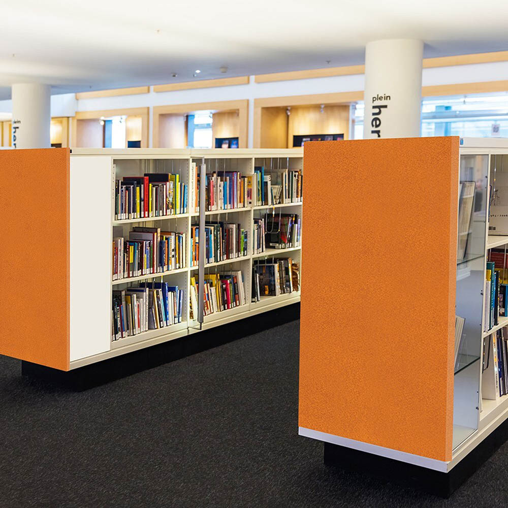 VISIONCHART BAY END LIBRARY PANEL PINBOARD 680 X 1225 X 50MM AUTEX COLOURS