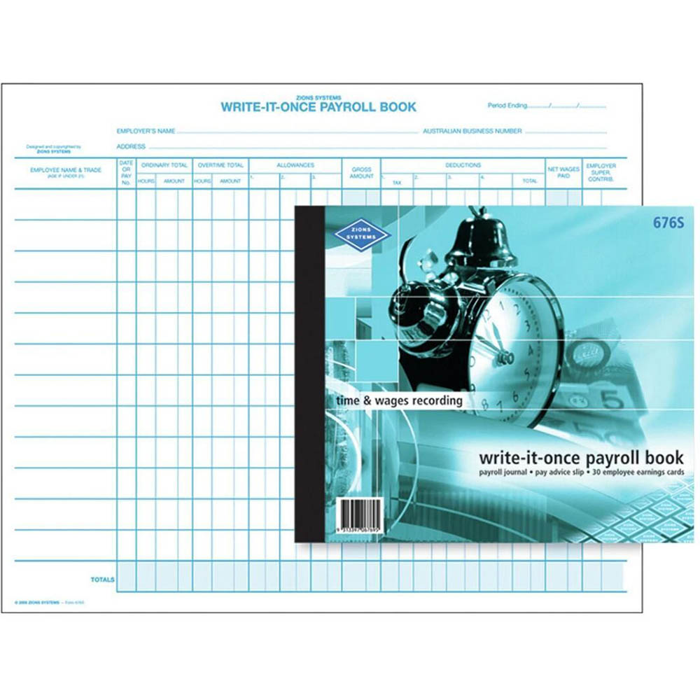 ZIONS PAYROLL BOOK PACK 12 LINES PER PAGE