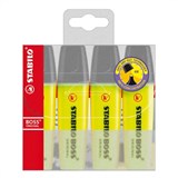 STABILO BOSS HIGHLIGHTER CHISEL YELLOW PACK 4