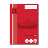 OLYMPIC NSW STUDENT BOOK 6MM DOUBLE RULED 250 X 175MM 32 PAGES RUBY