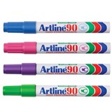 ARTLINE 90 PERMANENT MARKER CHISEL 25MM BRIGHT ASSORTED PACK 12