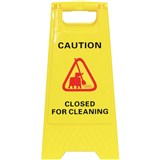 CLEANLINK SAFETY AFRAME SIGN CLOSED FOR CLEANING 430 X 280 X 620MM YELLOW