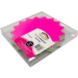 RAINBOW KINDER SHAPES STARBURST 300GSM 205MM FLURO ASSORTED PACK 60