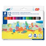 STAEDTLER 340 NORIS CLUB JUMBO COLOURING MARKERS 30MM ASSORTED WALLET 12