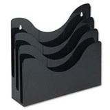 DEFLECTO BROCHURE HOLDER LANDSCAPE 3POCKET 3TIER A4 BLACK