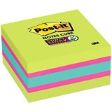 POSTIT 2027SSGFA SUPER STICKY MEMO CUBE 76 X 76MM BRIGHT COLOURS