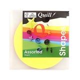 QUILL SHAPES CIRCLES 80GSM 120MM FLUORO ASSORTED PACK 100