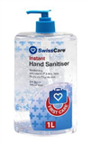 SWISSCARE INSTANT HAND SANITISER 1L PUMP PACK