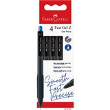 FABERCASTELL FAST GEL Z PEN 07MM BLUE PACK 4