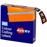 AVERY 43223 LATERAL FILE LABEL SIDE TAB COLOUR CODE W 25 X 38MM BROWN PACK 500