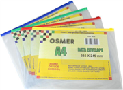 CLEAR CASE DATA WALLET ZIP CLOSURE A4 ASSORTED OSMER