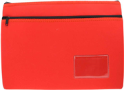 NEOPRENE NAME CARD PENCIL CASE  2 ZIP  355 X 26CM  RED
