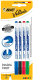 BIC VELLEDA 1721 THIN WHITEBOARD MARKER BULLET PACK 4 ASSORTED