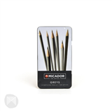 MICADOR FOR ARTISITS GREYS 12S  GRAPHITE SKETCHING SET TIN 12