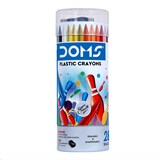 DOMS PLASTIC CRAYONS TIN PACK 28 COLOURS