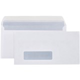 CUMBERLAND DL ENVELOPES SECRETIVE WALLET WINDOWFACE STRIP SEAL 80GSM 110 X 220MM WHITE BOX 500