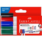FABERCASTELL WHITEBOARD MARKERS BULLET 2MM ASSORTED WALLET 4