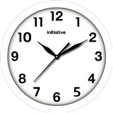 INITIATIVE WALL CLOCK 300MM WHITE