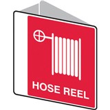TRAFALGAR FIRE HOSE REEL SIGN DOUBLE SIDED 225 X 225MM