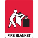 TRAFALGAR FIRE BLANKET SIGN 300 X 225MM