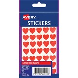 AVERY 932363 MULTIPURPOSE STICKERS HEART 15MM RED PACK 70