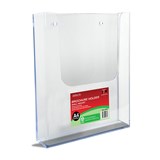 DEFLECTO RECYCLED BROCHURE HOLDER WALL MOUNT A4 PORTRAIT CLEAR