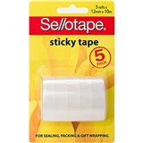 SELLOTAPE STICKY TAPE 12MM X 10M CLEAR PACK 5