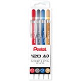 PENTEL MECHANICAL PENCIL ASSORTED SIZES AND COLOUR PACK 4