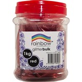 RAINBOW GLITTER 1KG JAR RED